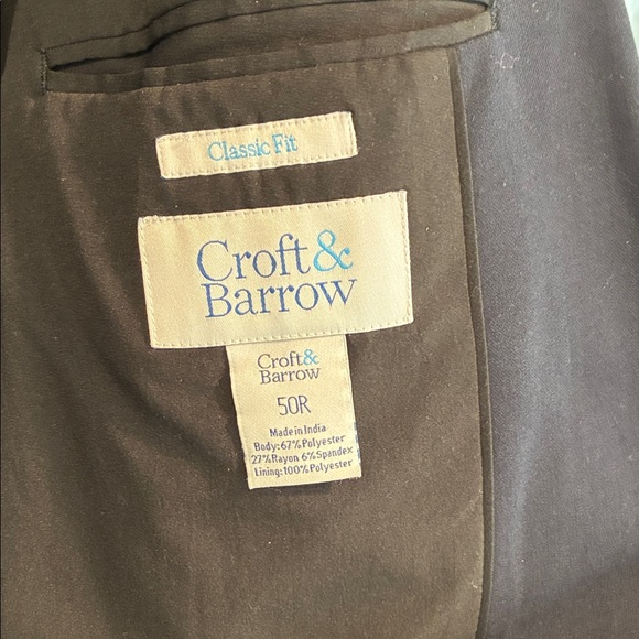 Croft & Barrow navy blue Men's Suit classic fit - Picture 2 of 10